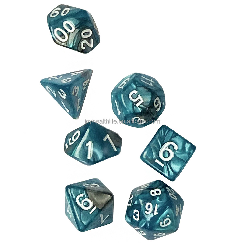 Dungeons And Dragons Custom Wholesale Polyhedral Dnd Rpg Game Plastic Acrylic Cheap Dice Set Round Edge Resin Solid