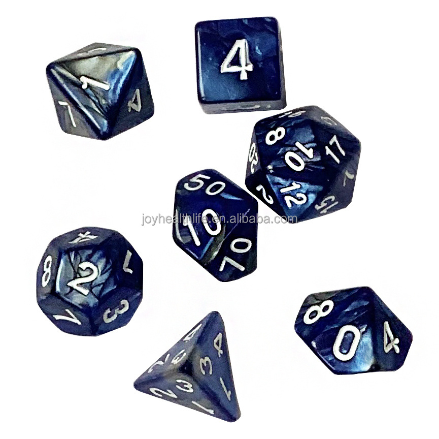 Dungeons And Dragons Custom Wholesale Polyhedral Dnd Rpg Game Plastic Acrylic Cheap Dice Set Round Edge Resin Solid