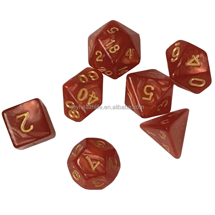 Dungeons And Dragons Custom Wholesale Polyhedral Dnd Rpg Game Plastic Acrylic Cheap Dice Set Round Edge Resin Solid