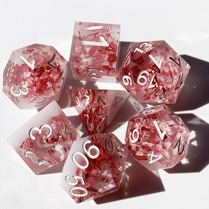 Polyhedral Frosted Custom Bulk Rolling Die Set Table Games Dnd Dice Glass Resin Sharp Edge Dnd Dice Set