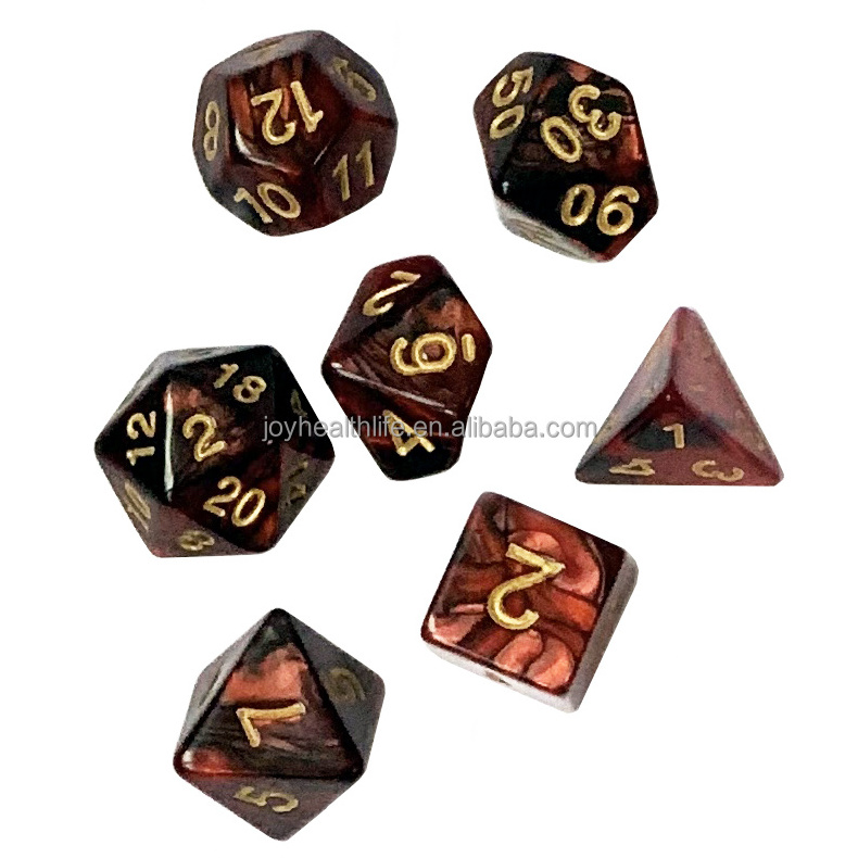 Dungeons And Dragons Custom Wholesale Polyhedral Dnd Rpg Game Plastic Acrylic Cheap Dice Set Round Edge Resin Solid