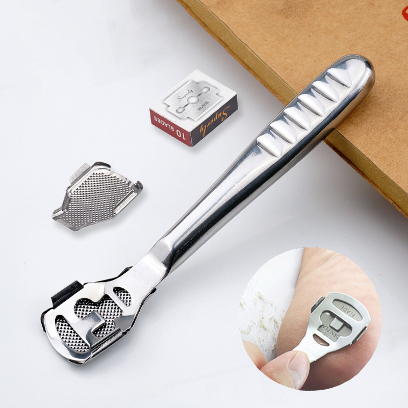 Home Use Stainless Steel Pedicure Dead Hard Razor Foot File Callus Shaver Set With Blade