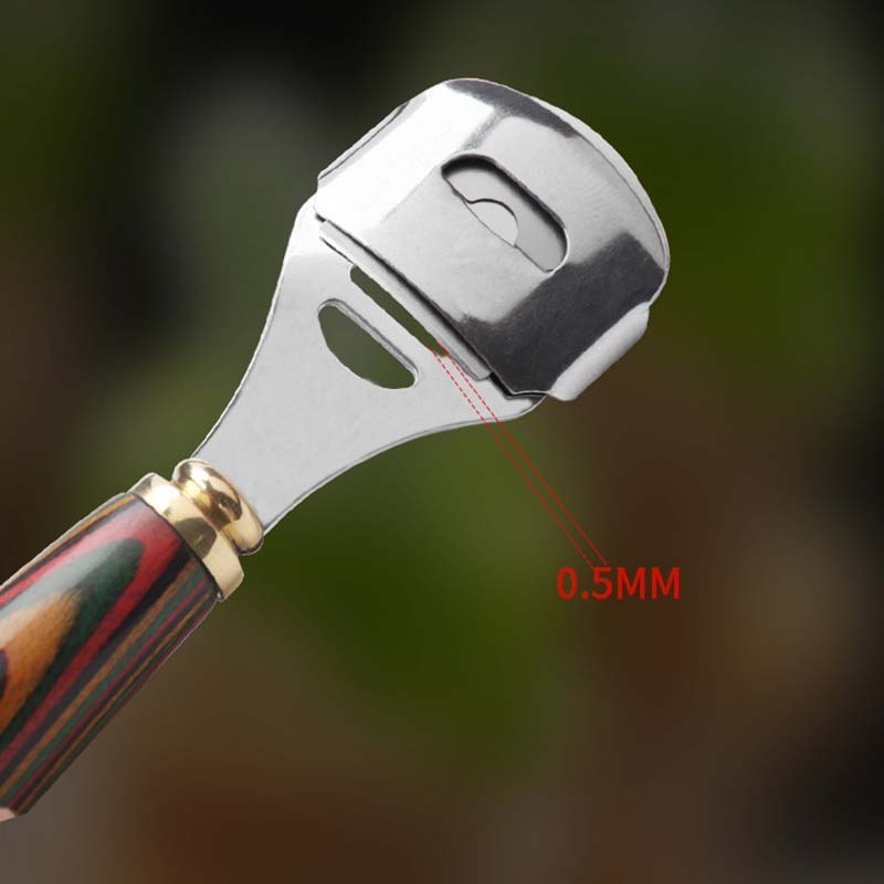 Stainless Steel Dead Skin Removal Pakkawood Handle Foot Callus Removal Shaver For Pedicure