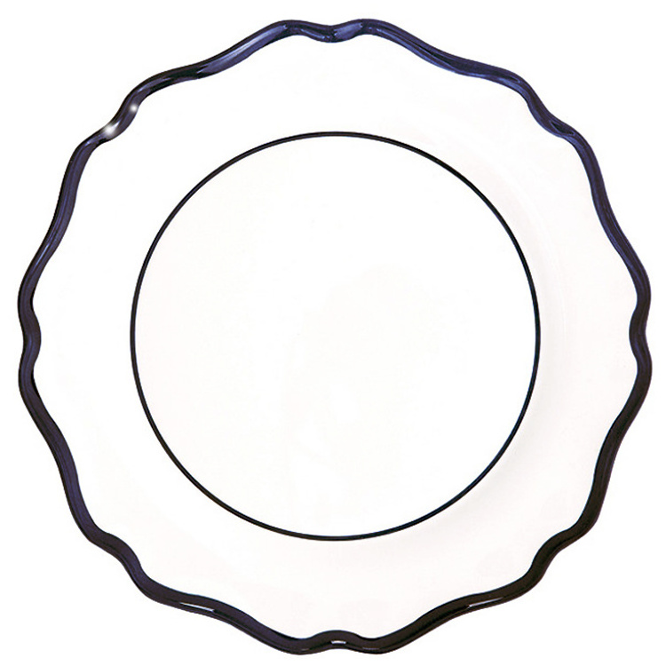 Wedding White elegant melamine scalloped dinner plate & salad dishes