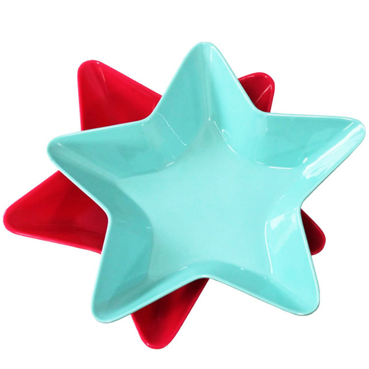 Patriotic red melamine star plate dishes tableware for dessert cookie