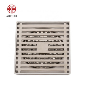 Joyhoo SUS304 Square Shower Floor Drain with Tile Insert Grate Removable Multipurpose Hair Trap For Bathroom