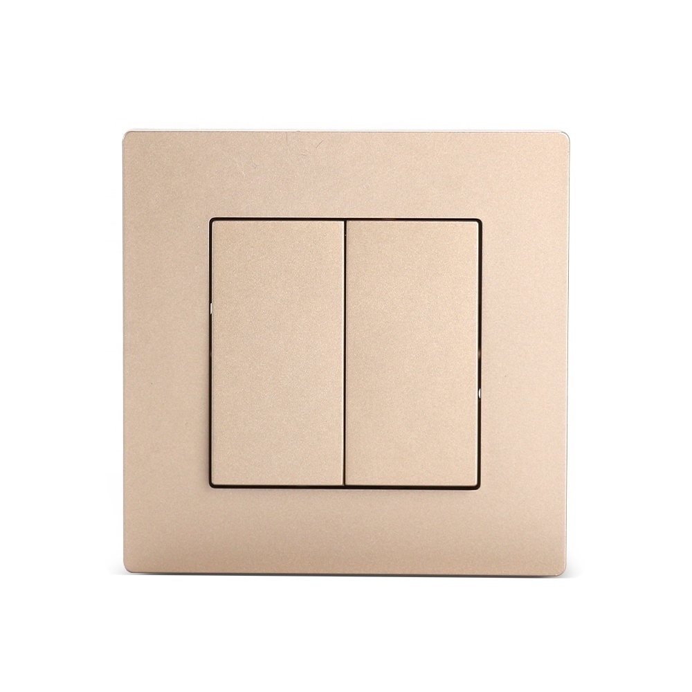 Wall Decorative  light switch cover Fireproof PC Cover European Standard Home Hotel 2 Gang 1 Way 2 Way Wall Light Switch