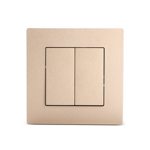 Wall Decorative  light switch cover Fireproof PC Cover European Standard Home Hotel 2 Gang 1 Way 2 Way Wall Light Switch