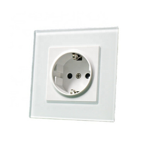 Glass Panel German Electric Light Wall Switch And Socket Home Used Remote Control Socket European 220V Electrical Power Socket