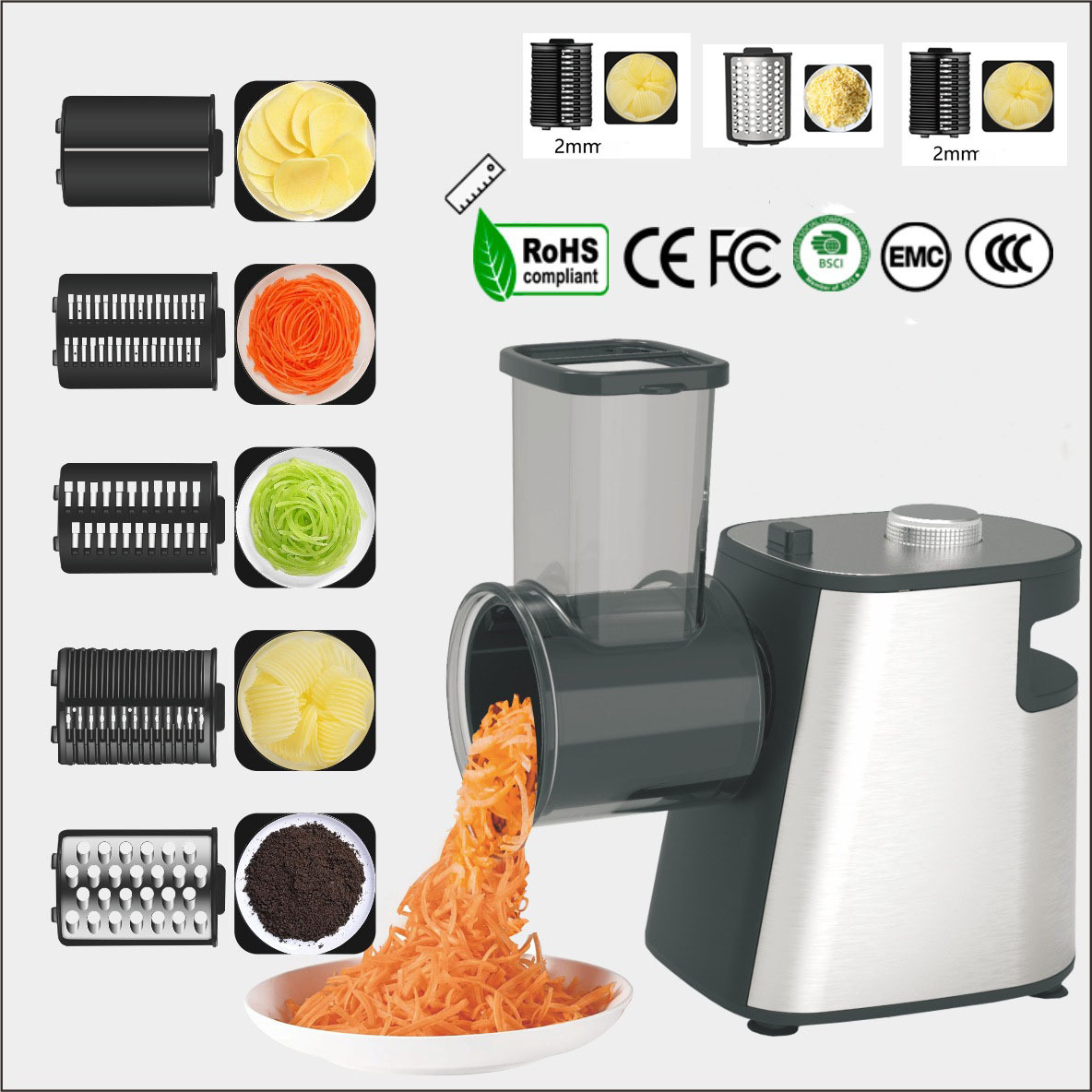 High Quality Upgrade Food Slicer Cheese Grater Kitchen Gadget Automatic Electric Vegetable Cutter