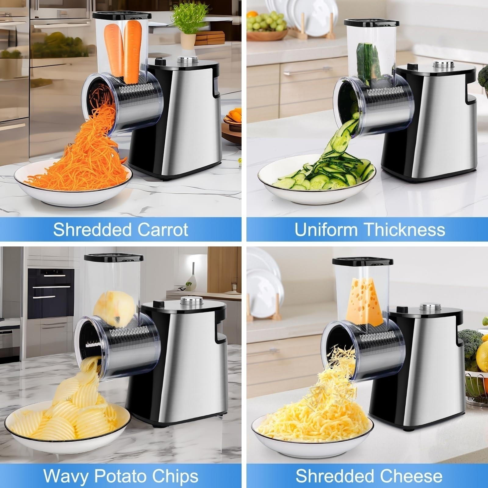 High Quality Upgrade Food Slicer Cheese Grater Kitchen Gadget Automatic Electric Vegetable Cutter