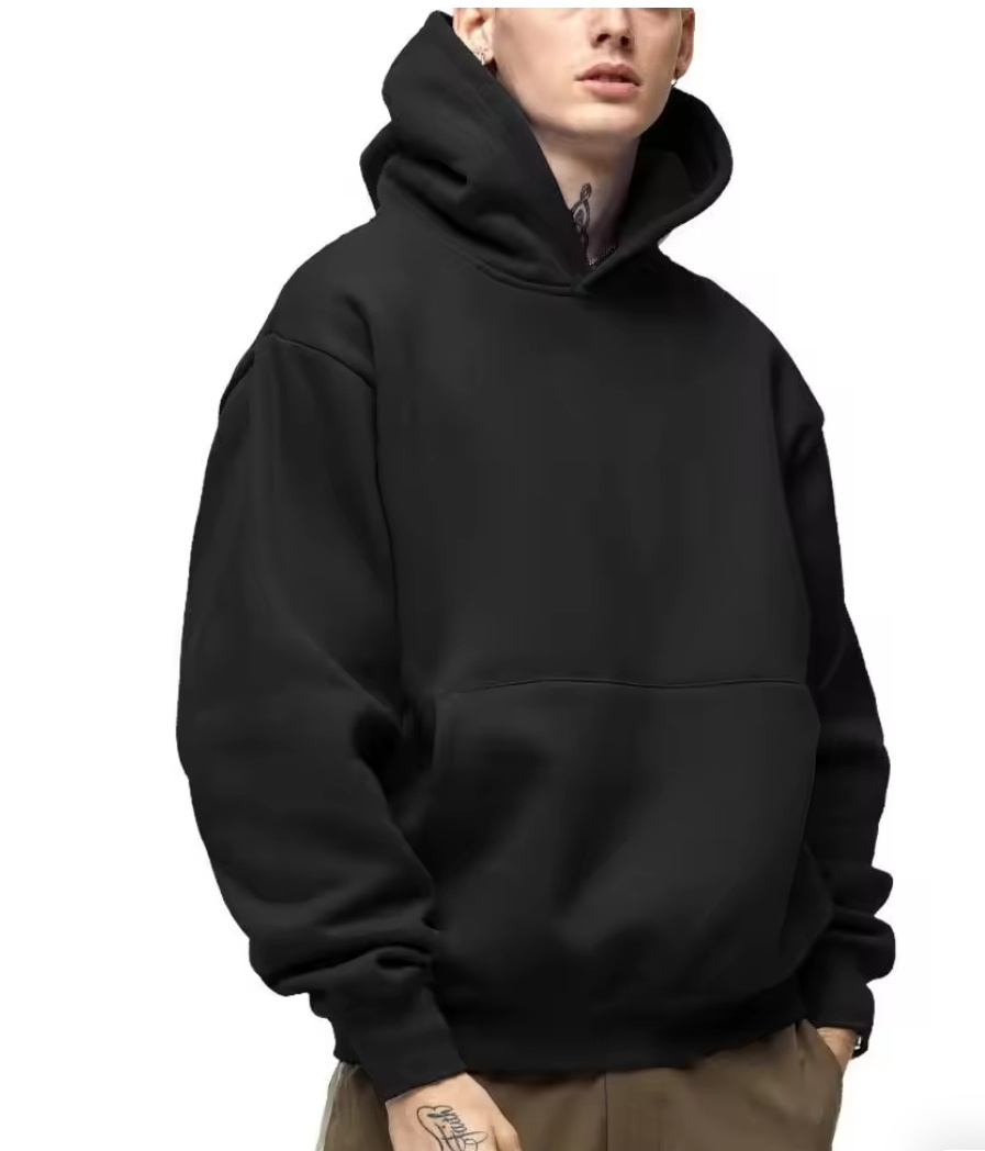 Custom 100% Cotton Plain Essentials Blank Hoodie Mens Heavyweight Hoodie Oversized Sweatshirt Men Cropped Streetwear Hoodie