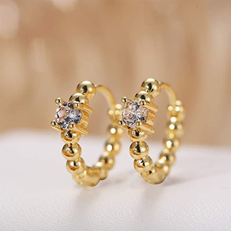 Chunky Twist Croissant Huggie Earring Stud custom gold plated stainless steel hoop 18k gold plated stainless steel earrings