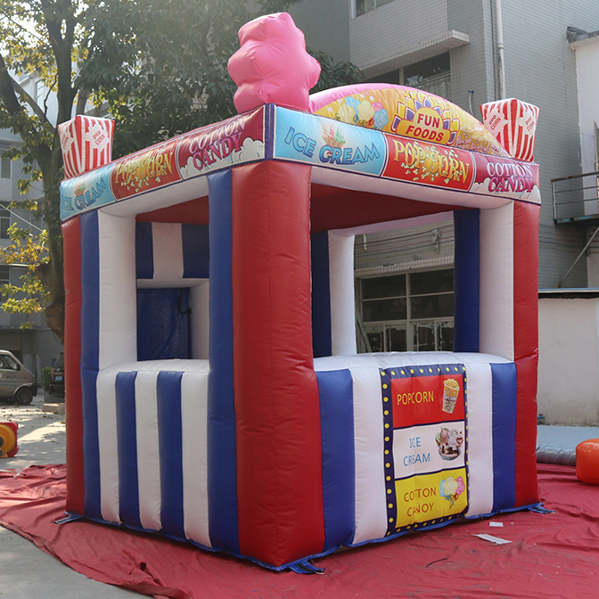 portable carnival ice cream popcorn food drink stall air tent mini Inflatable Candy Floss Booth inflatable cube booth tent