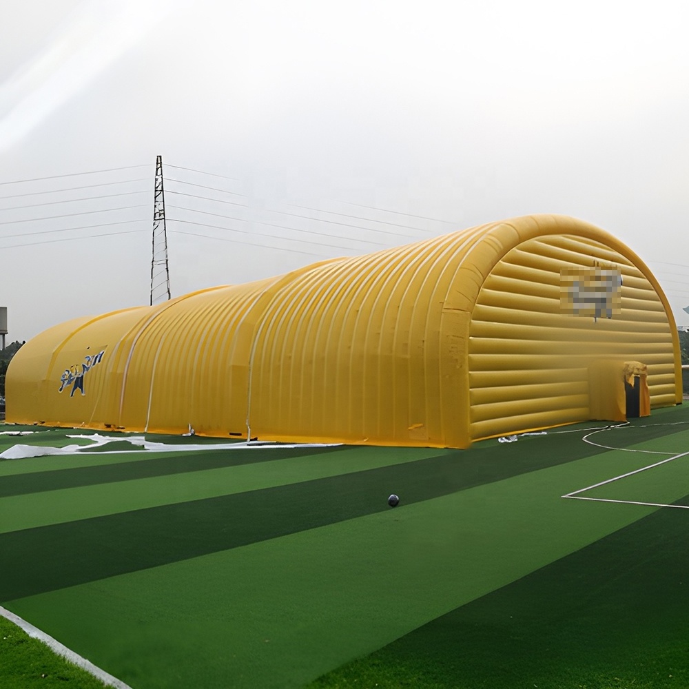 custom yellow windproof pvc sports soccer court Inflatable sports arena football pitch air dome giant inflatable tunnel building