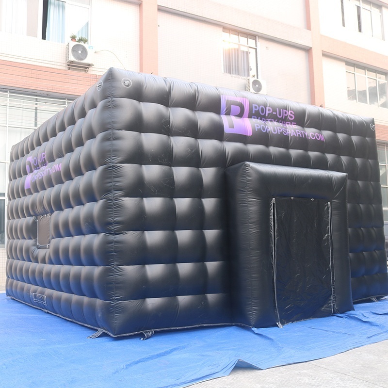 OEM black Party Wedding Event Portable Disco Blow Up Nightclub Led Lighting Outdoor Pavilion Night Club Disco inflatable tent