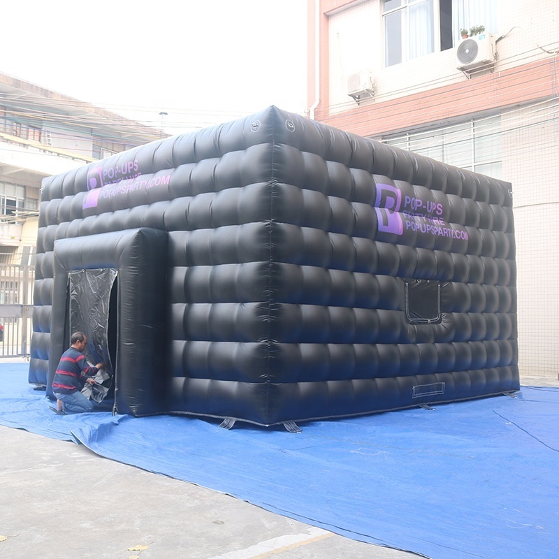 OEM black Party Wedding Event Portable Disco Blow Up Nightclub Led Lighting Outdoor Pavilion Night Club Disco inflatable tent