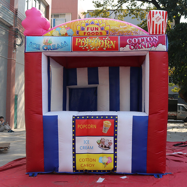 portable carnival ice cream popcorn food drink stall air tent mini Inflatable Candy Floss Booth inflatable cube booth tent