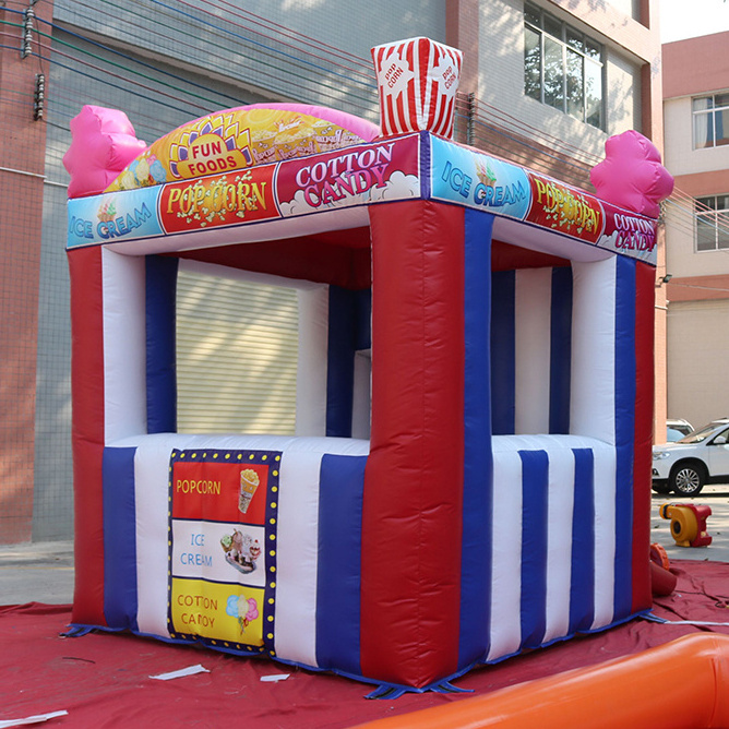 portable carnival ice cream popcorn food drink stall air tent mini Inflatable Candy Floss Booth inflatable cube booth tent