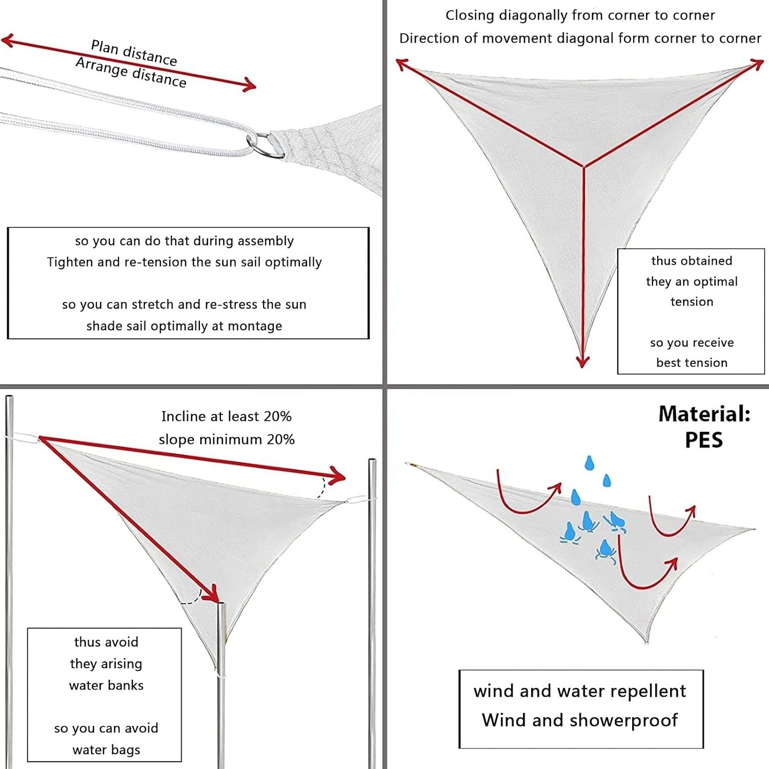 Sun Shade Sail Waterproof Right Triangle Sun Shade 95% UV Block Right Triangle Waterproof Sun Shade Sail Canopy Awning Shelter
