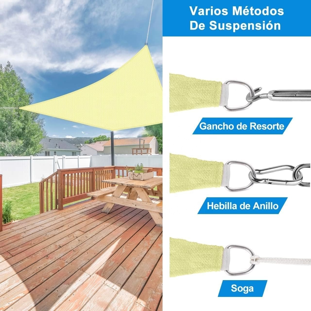 Sail Shade Outdoor Sun Shade for Garden Patio Party Rectangular Waterproof Sunscreen Awning Canopy with Free Rope