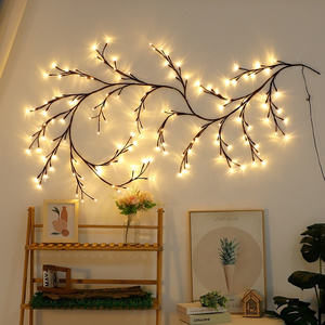 Hot selling Twig twinkly lights Willow Tree Vine xmas wall decorations metal Branch Rattan holiday christmas festoon lights