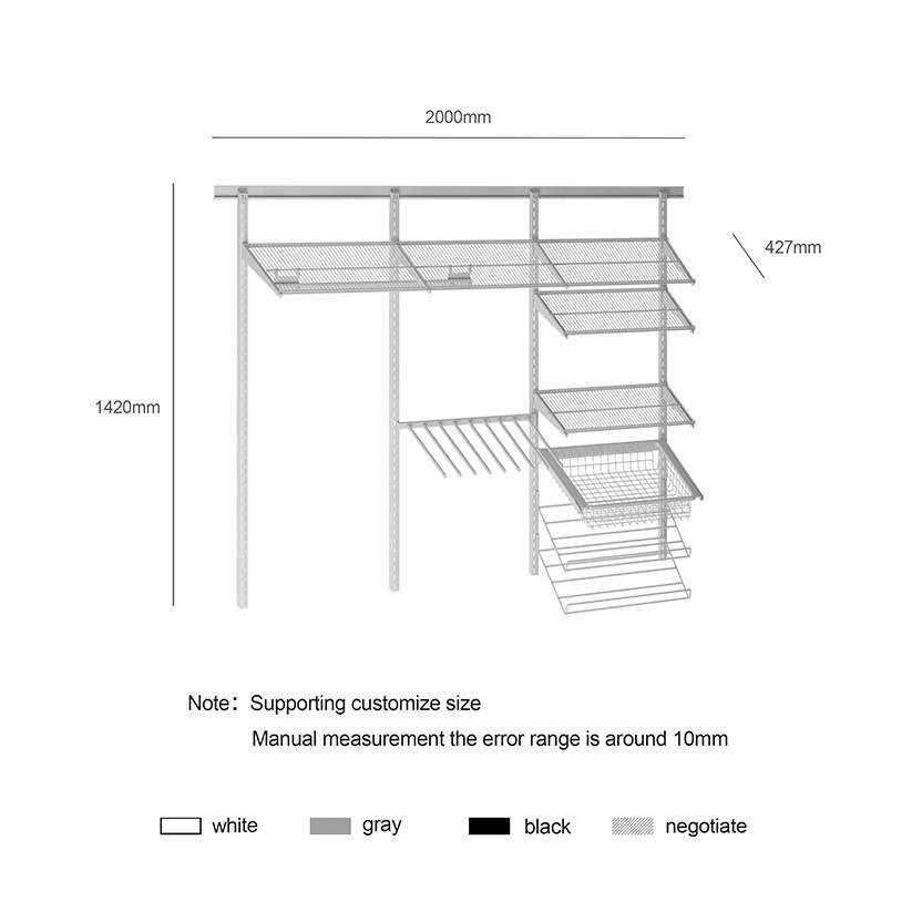 Factory price metal Foshan metal storage shelf Customized Laundry room wall storage shelve laundry hanger organizer