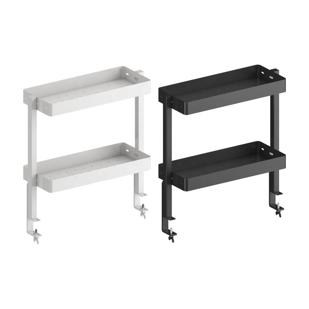 Computer room game desktop storage shelf with holder bolt inserting by desk side storage shelving study room desk rack