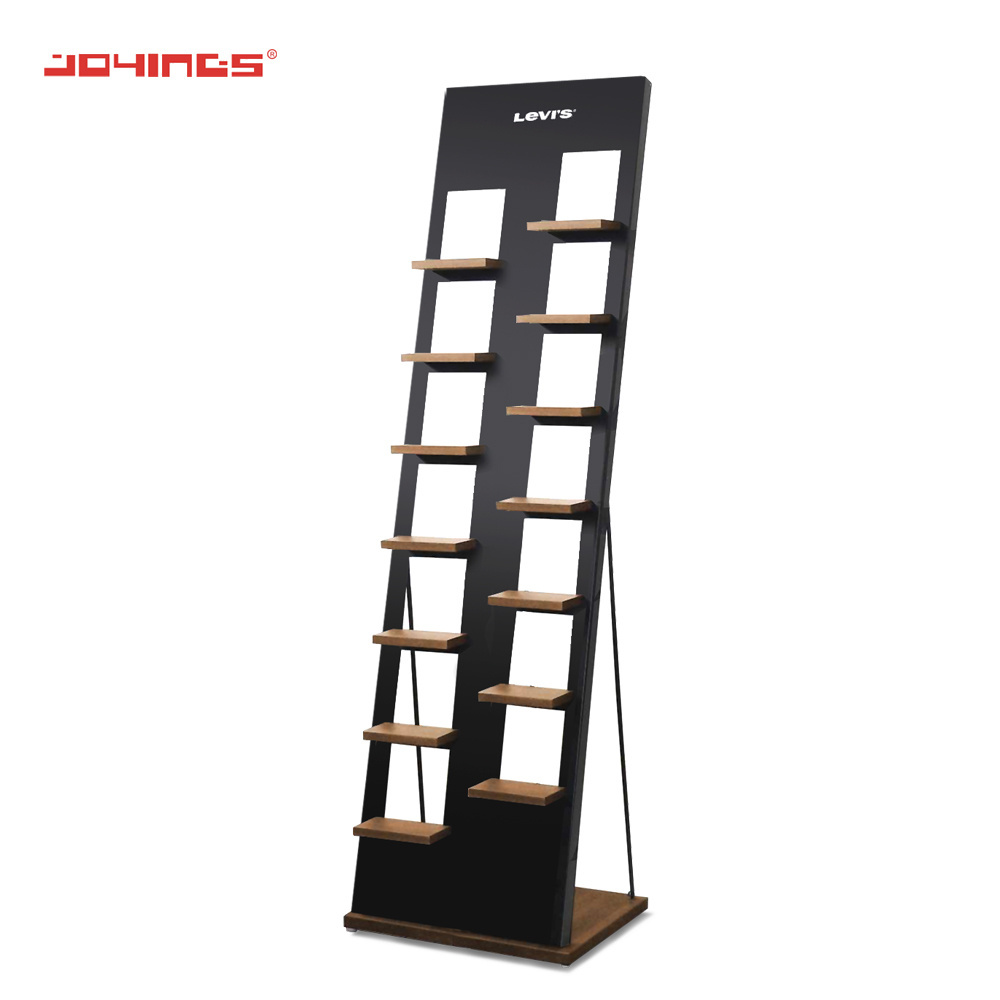 Retail Fashion Stores Metal MDF MEN's Shoe Shelf Metal + Wood Shelf Shoe Rack Shoe Shop Shelf Rack