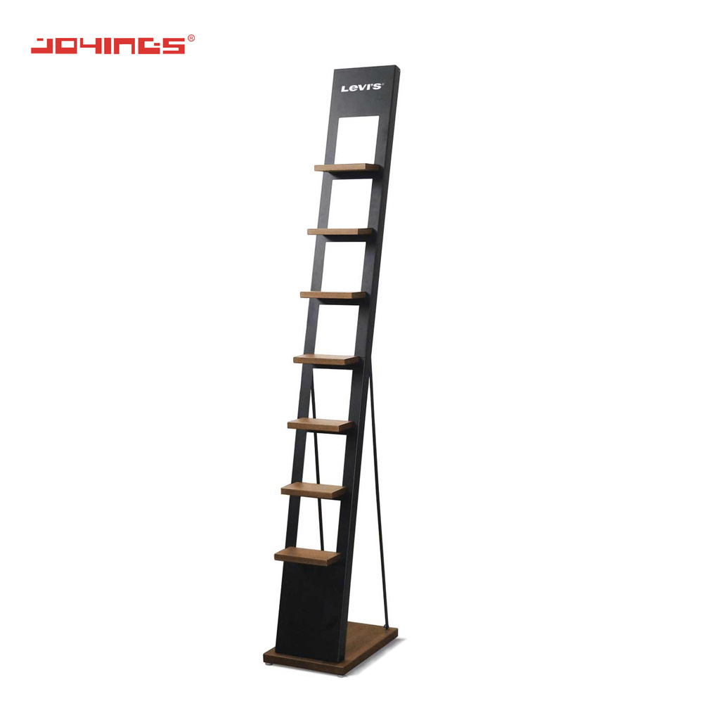 Retail Fashion Stores Metal MDF MEN's Shoe Shelf Metal + Wood Shelf Shoe Rack Shoe Shop Shelf Rack