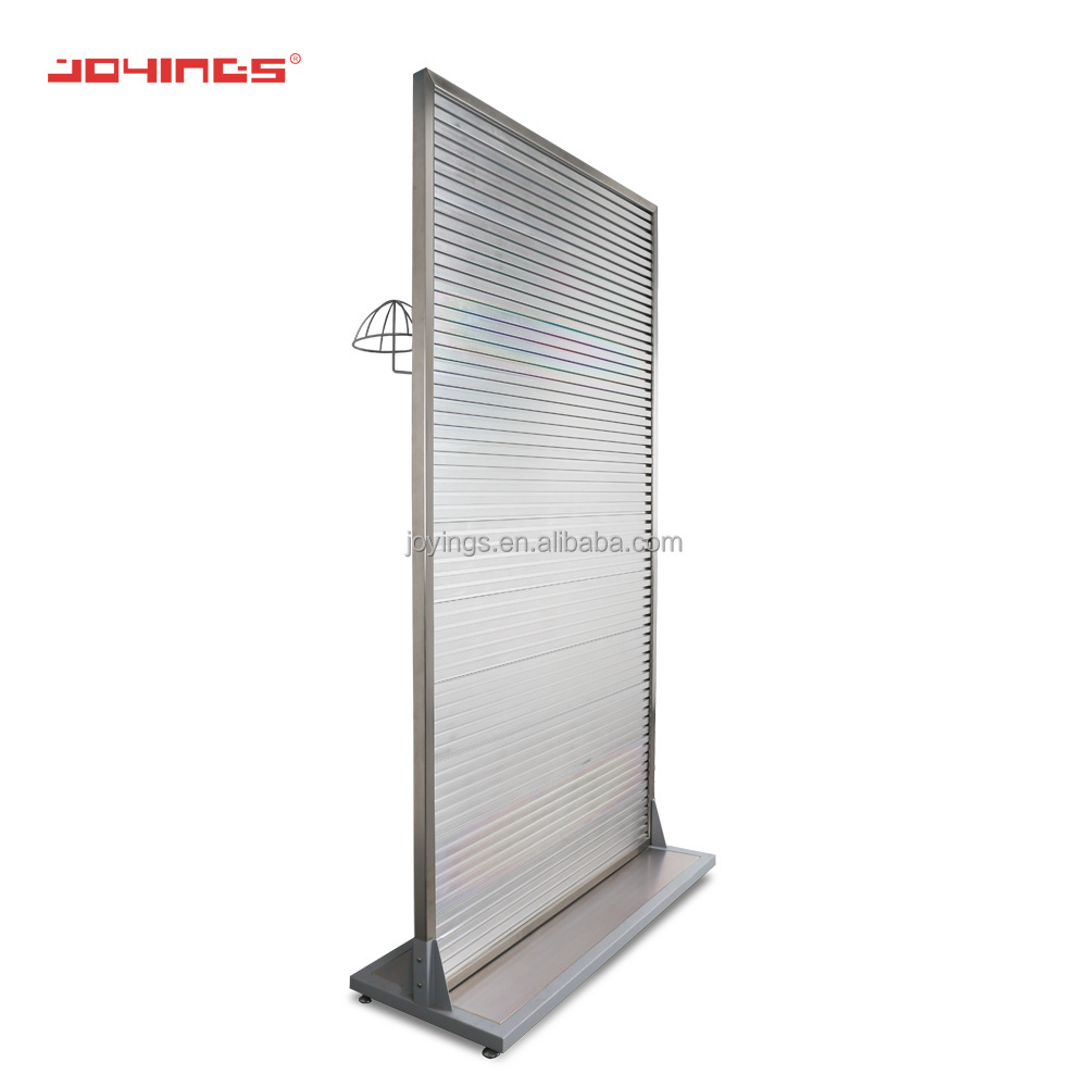 Heavy Duty Floor Standing Slat Wall Display Shelving for retail stores baseball hat holder display rack