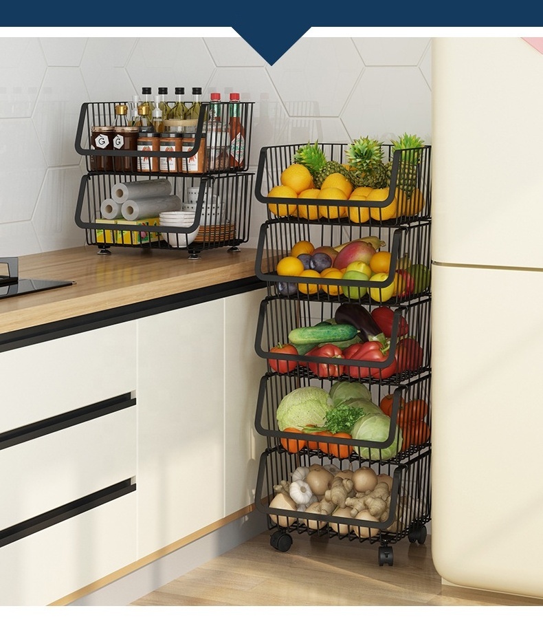 Basket Use Kitchen Storage Shelf Customized Retail Store Easy Assemble Tier Home Floor Standing Display Unit,light Duty Rack 300