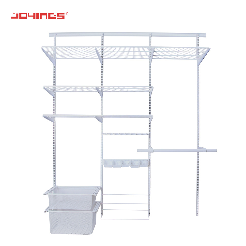 DIY Metal Furniture Closet Wardrobe System Wire Shelving System Solution Household Bedroom Closet Organizer