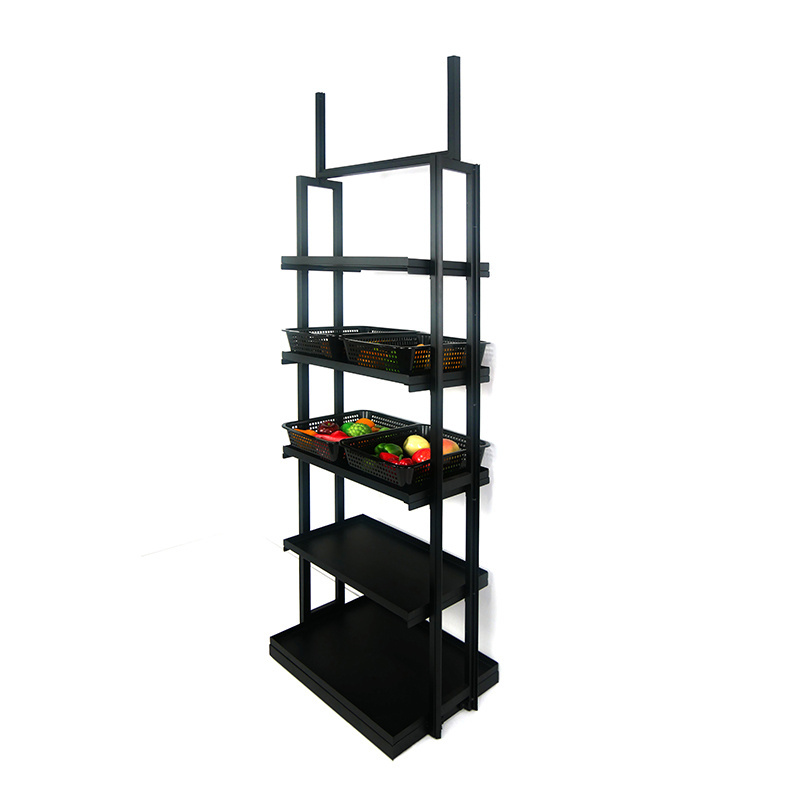 Clothes display rack vegetable storage rack shelve retail and supermarket sale black display storage rack shelf