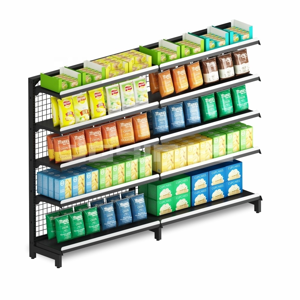 Heavy duty supermarket metallic shelves /Store Display Racks /gondola shelving OEM