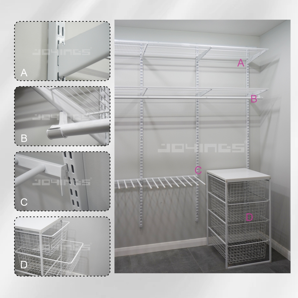 Chinese Manufacturers Metal Hanging Closet Wire Closet Shelf Storage And Hanging Wire Shelf