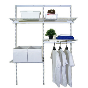 Easy to install home storage shelves metal storage shelving closet kit with hanging