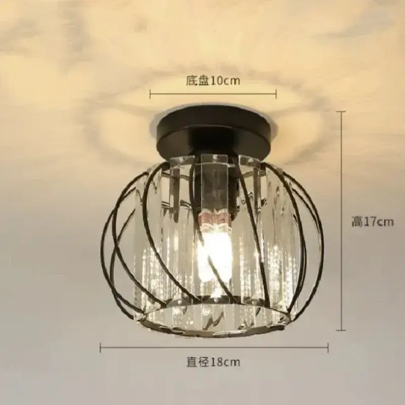 European Style E27 Iron Semi Flush Mount Ceiling Lighting Fixture For Home Gold Luxury Crystal Ceiling Lamps