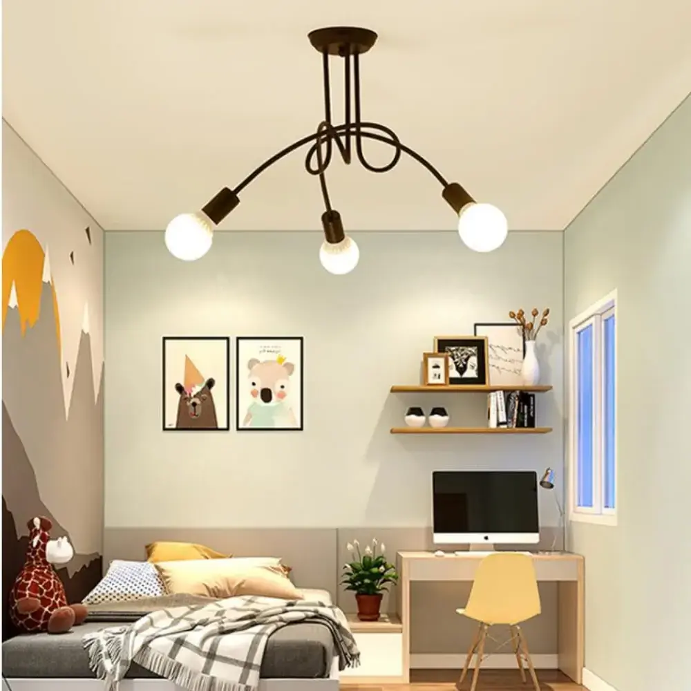 Nordic Ceiling E27 Black/Gold/White LED  Modern Chandelier Edison Bulbs Indoor Light Fixtures for Bedroom Living Room Lamp