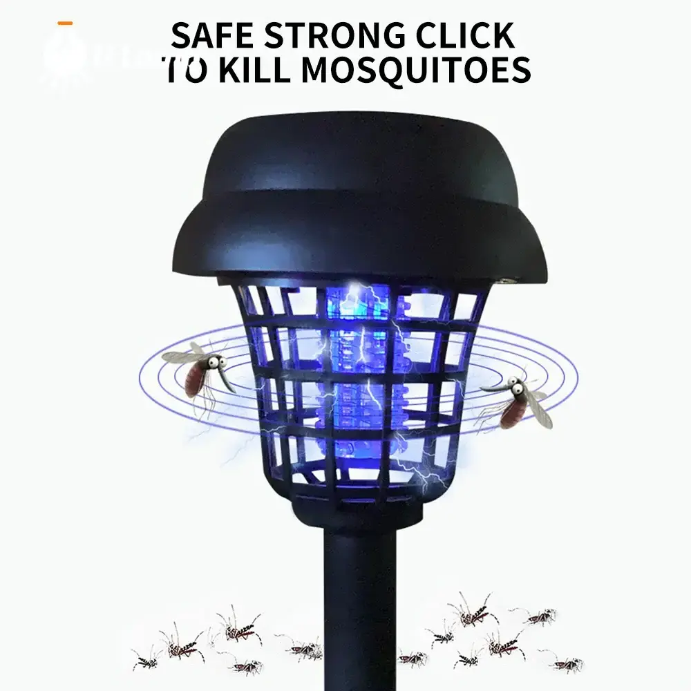 Solar Power Electric Mosquito Killer Lamp LED Anti Mosquito Lamp Kills Flies Insect Trap Bug Zapper Outdoor Garden Light