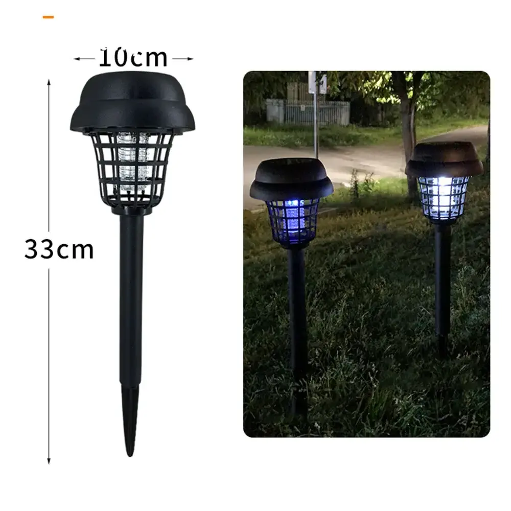 Solar Power Electric Mosquito Killer Lamp LED Anti Mosquito Lamp Kills Flies Insect Trap Bug Zapper Outdoor Garden Light