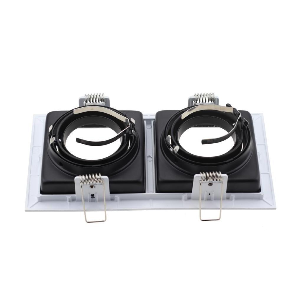 Led Spot Light Fixture MR16 GU10 Can Adjustable Square Double Head Led Downlight Frame