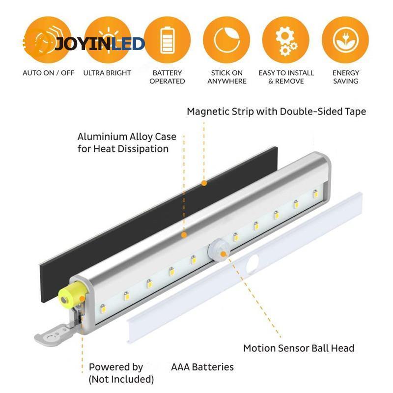 Wireless LED Under Cabinet Light PIR Motion Sensor Lamp 6/10 LEDs for Wardrobe Cupboard Closet Kitchen Lighting Led Night Light