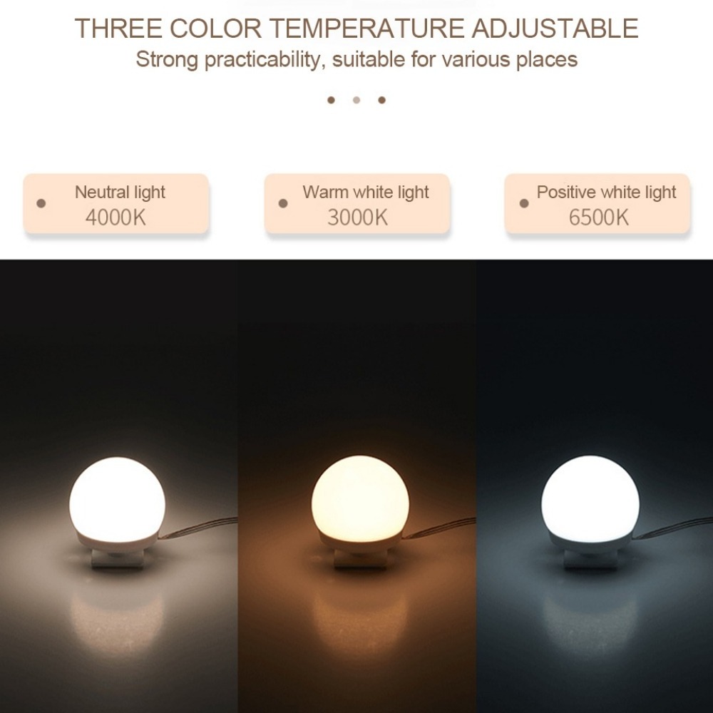 Makeup USB Three-tone Light Hollywood Mirror Lamp Source Manufacturer Vanity Mirror Bulb LED Fill Light