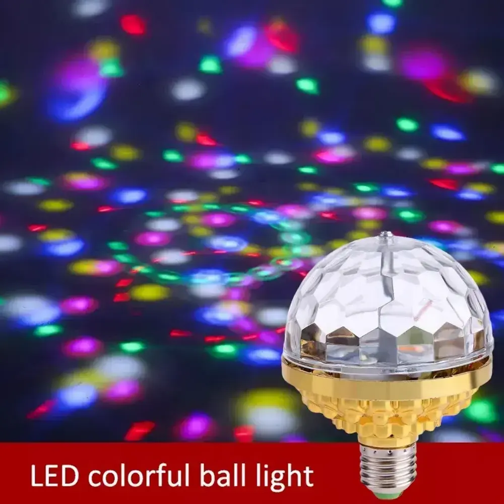 Color Rotary Bulb E27 Rotating Magical Ball Lights Mini RGB Projection Lamp Party DJ Disco Ball Light Indoor Lamps Club LED