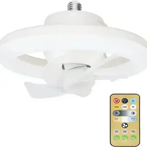 360 Rotating LED Fan Light with Remote Control  30W E27 Ceiling Intelligent Fan for Living Room Bedroom