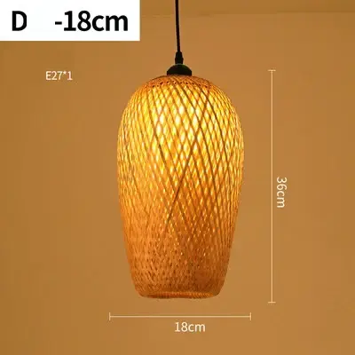 Chinese Style Weaving Hanging Lamps Bamboo Pendant Lamp Hand Knitted Restaurant Home Decor Lighting Fixtures