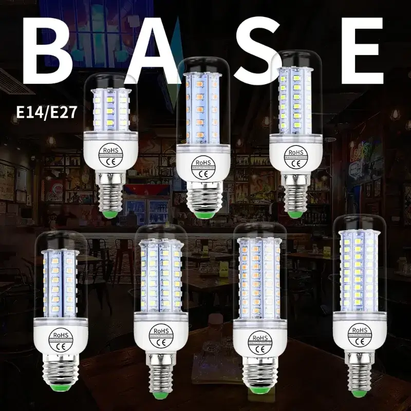 E14 E27 Corn SMD LED Light Candle Bulb LED Bulb 240V 30 36 48 56 69leds Lampada 220V Chandelier Lighting Energy Saving Lamp