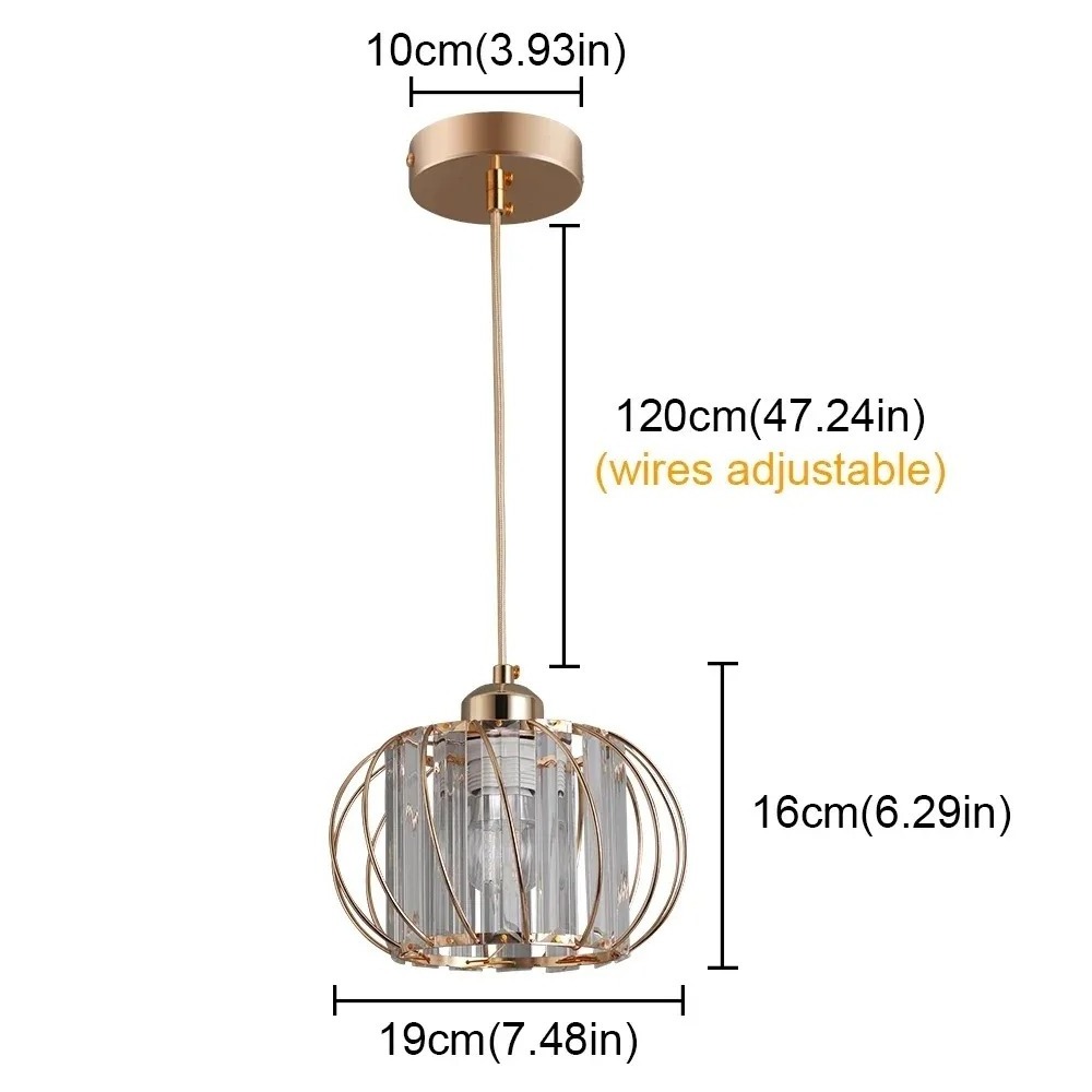 Gold Luxury Crystal Ceiling Pendant Manufacture European Style E27 Iron Semi Flush Mount Ceiling Hanging Lighting For Home