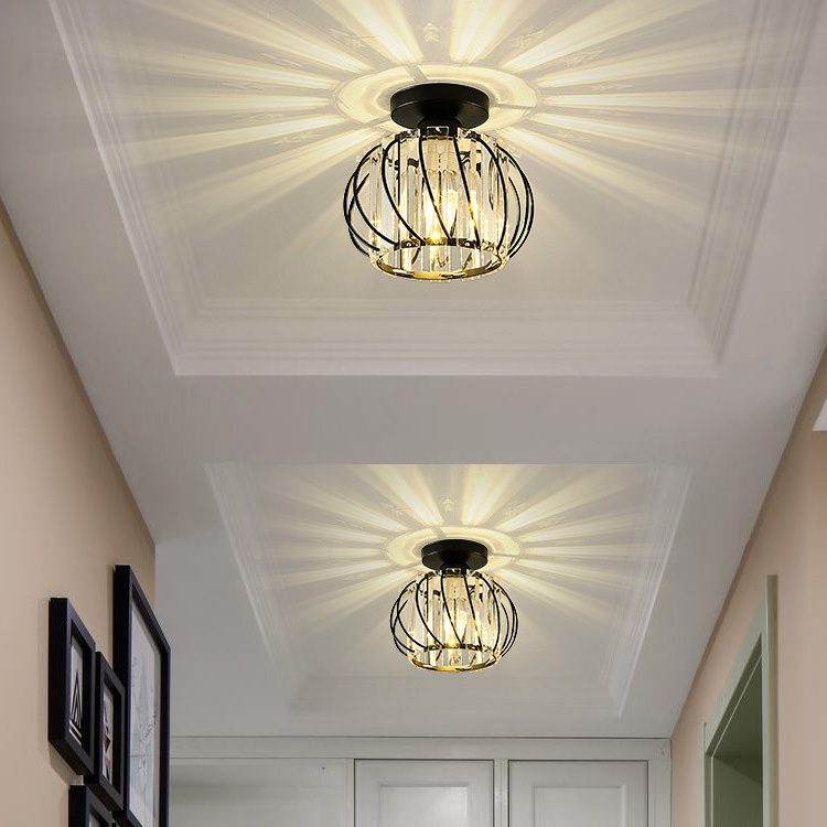 Luxury Hallway Corridor Chandelier Lighting Fixtures  For Home  Gold Luxury Crystal Ceiling Lamps